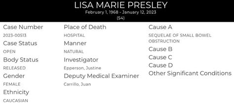 toxicology report lisa marie